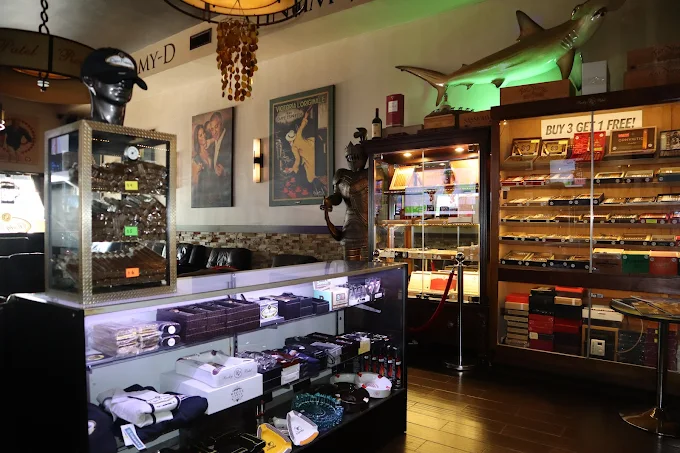 Cigar Republic interior with humidor cases